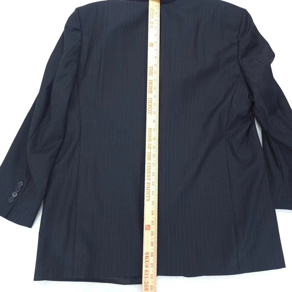Daniel Cremieux Loro Piana Suit Mens 46R Navy Pinstripe 2 Piece 3 Button 37x30